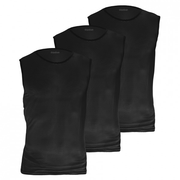 GripGrab - Ultralight Sleeveless Mesh Baselayer 3-Pack - Funktionsshirt Gr L schwarz von GripGrab