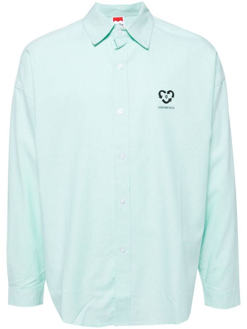 Ground Zero Recycle logo-print cotton shirt - Green von Ground Zero