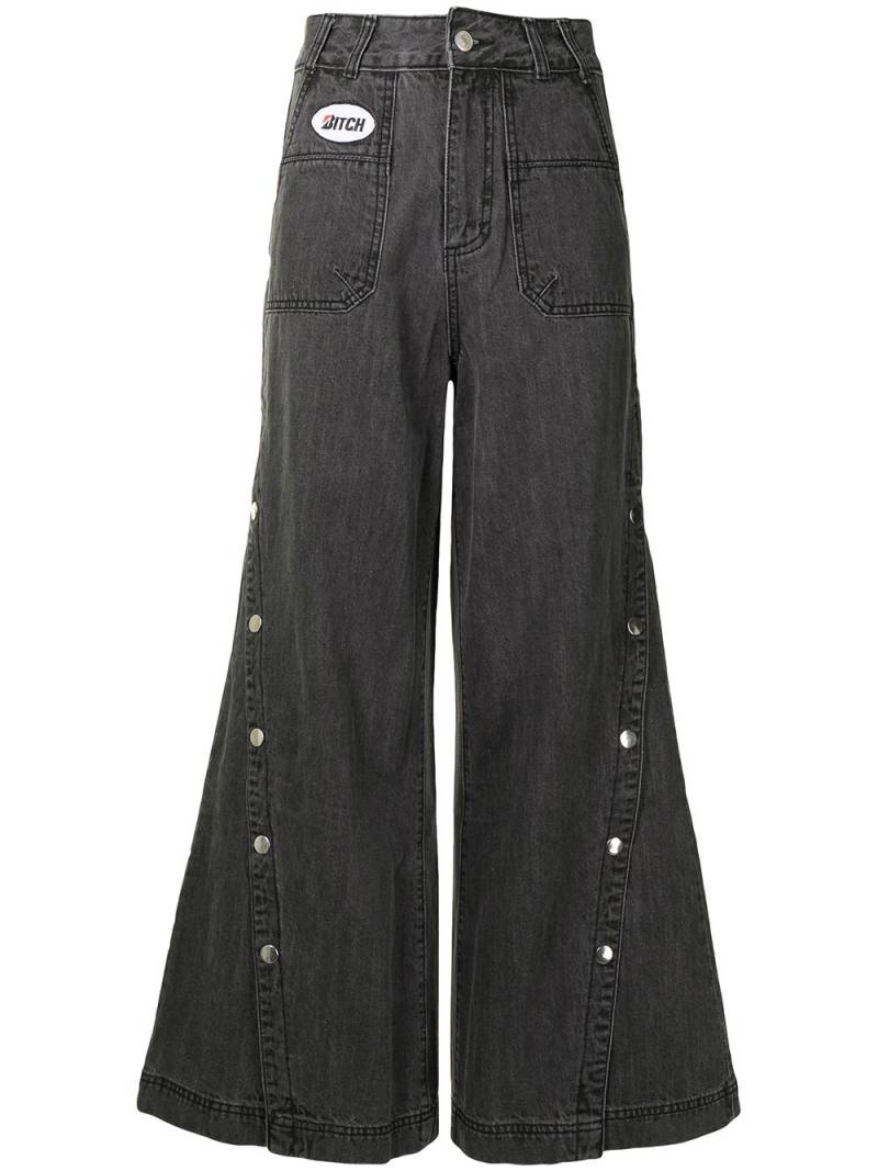 Ground Zero button-leg flared jeans - Grey von Ground Zero