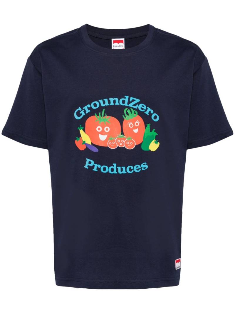 Ground Zero graphic-print cotton T-shirt - Blue von Ground Zero