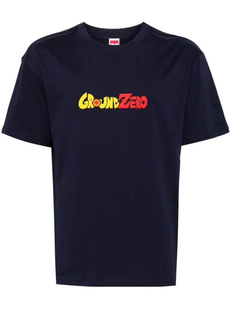 Ground Zero logo-print cotton T-shirt - Blue von Ground Zero