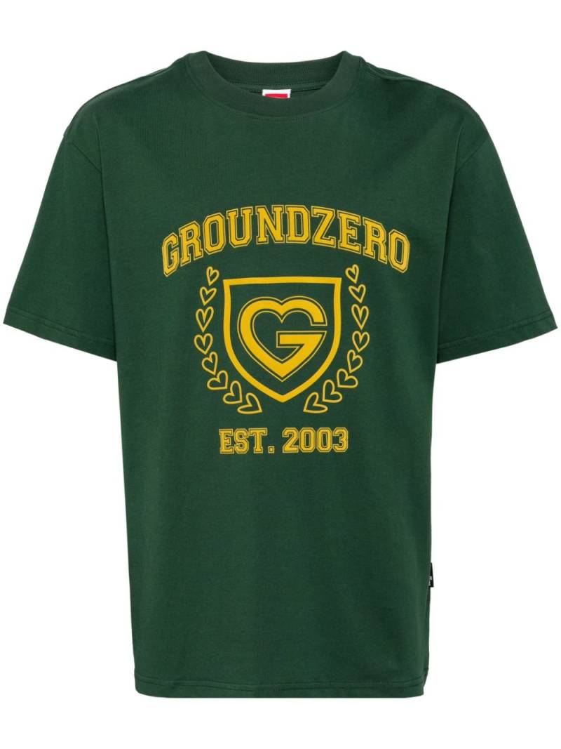 Ground Zero logo-print cotton T-shirt - Green von Ground Zero