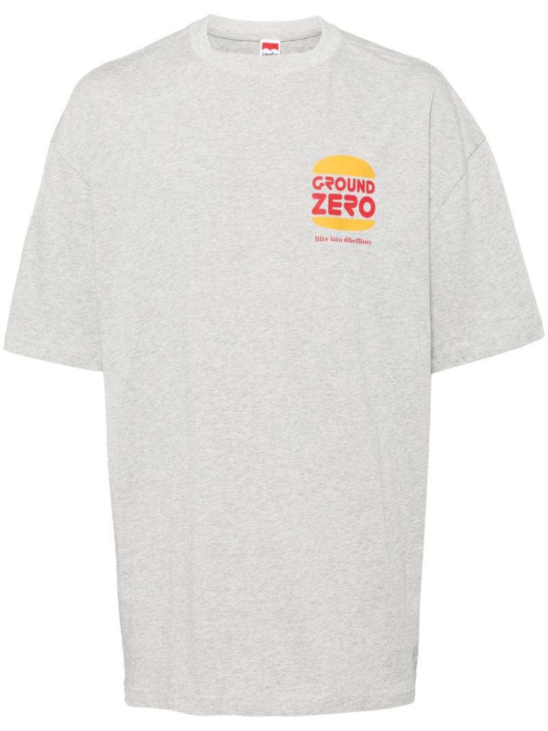 Ground Zero logo-print cotton T-shirt - Grey von Ground Zero