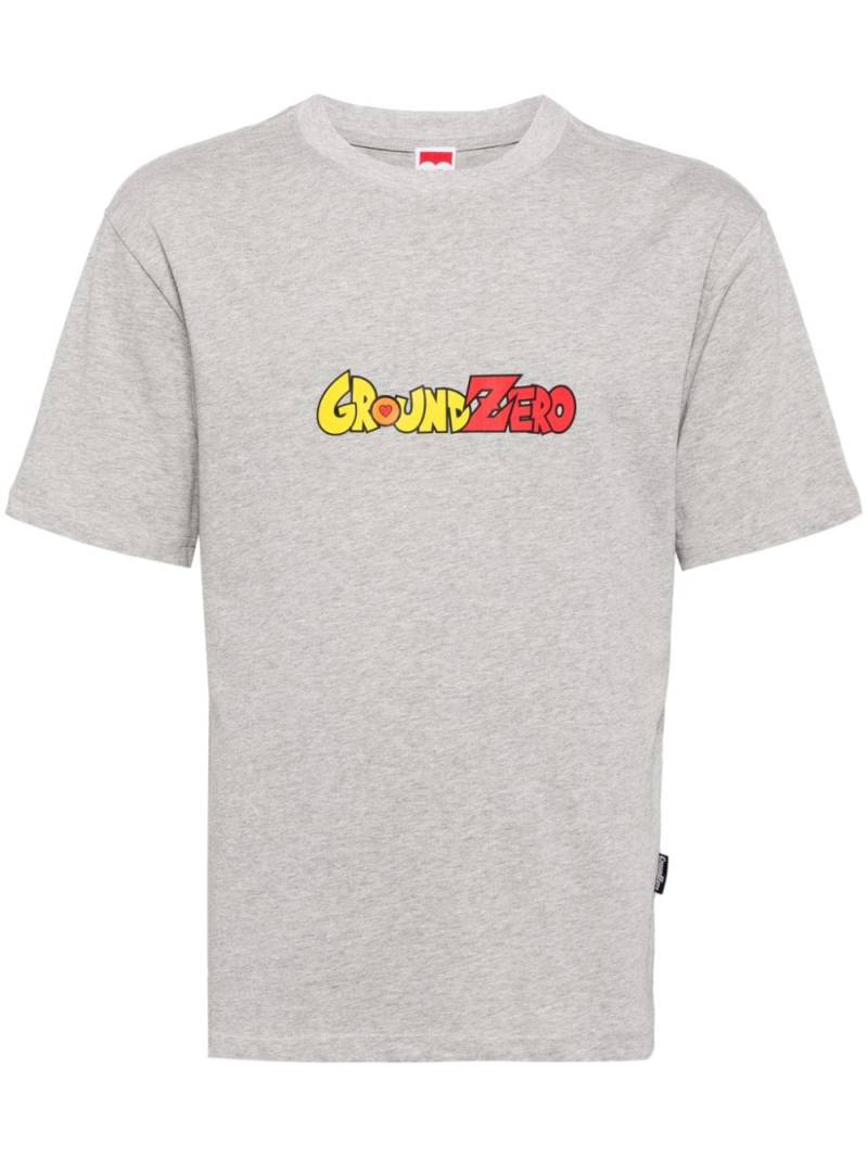 Ground Zero logo-print cotton T-shirt - Grey von Ground Zero