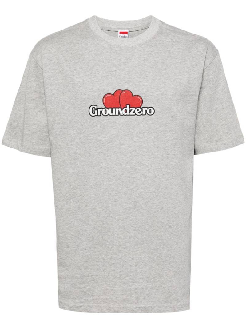 Ground Zero logo-print cotton T-shirt - Grey von Ground Zero