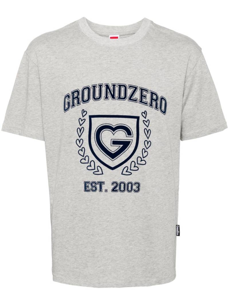 Ground Zero logo-print cotton T-shirt - Grey von Ground Zero