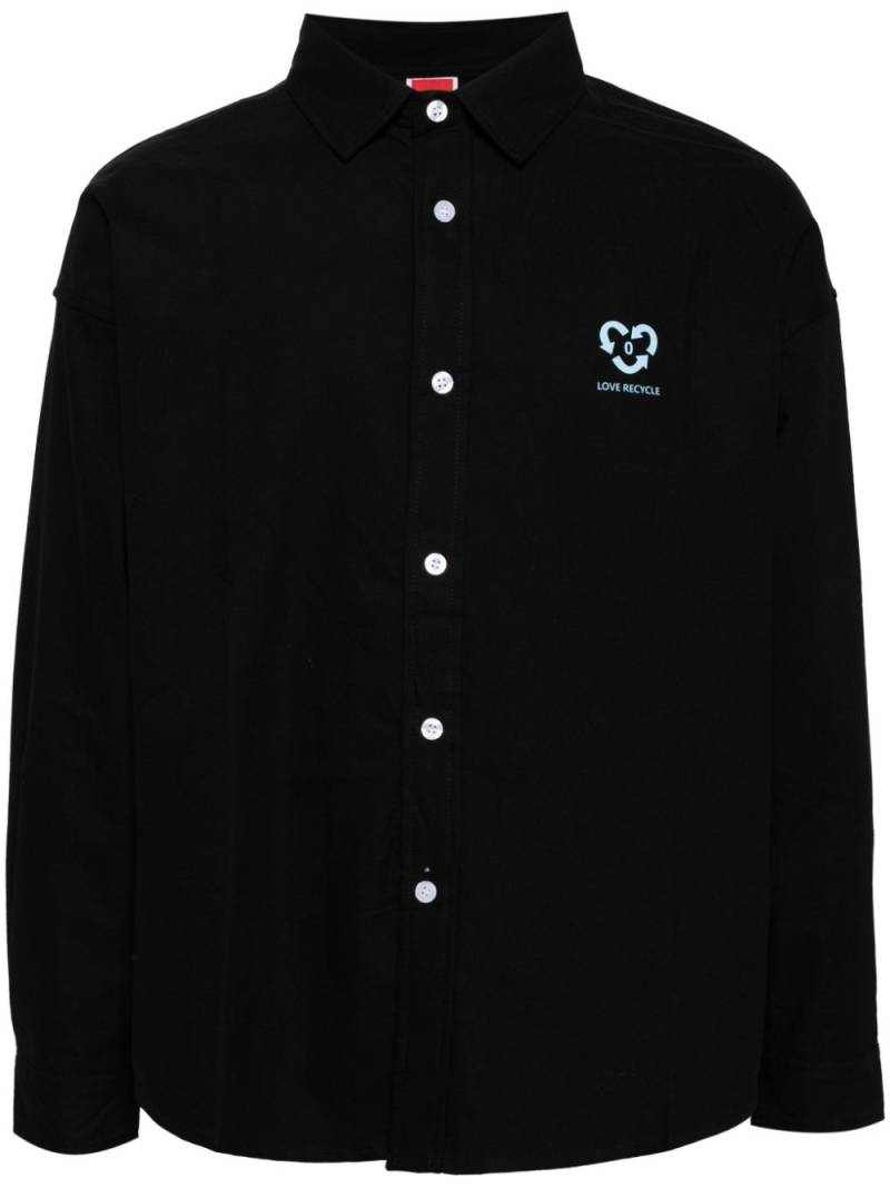 Ground Zero logo-print cotton shirt - Black von Ground Zero