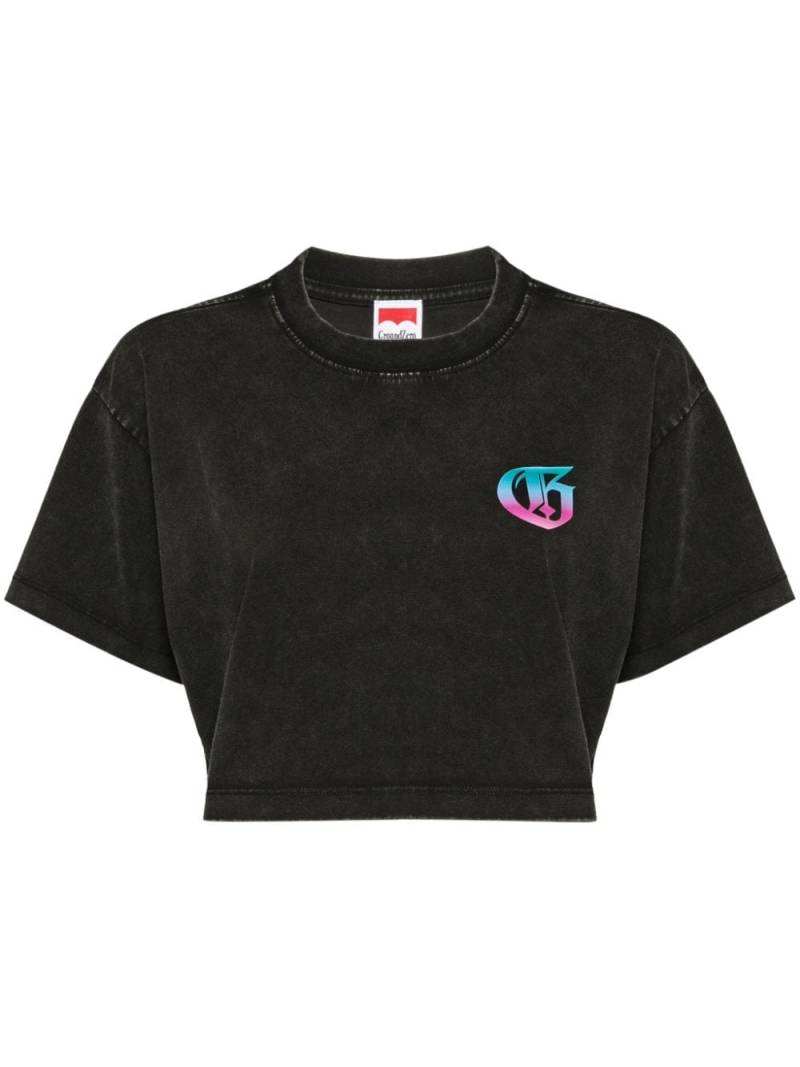 Ground Zero logo-print cropped T-shirt - Black von Ground Zero