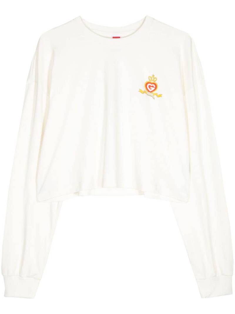 Ground Zero logo-print cropped sweatshirt - White von Ground Zero