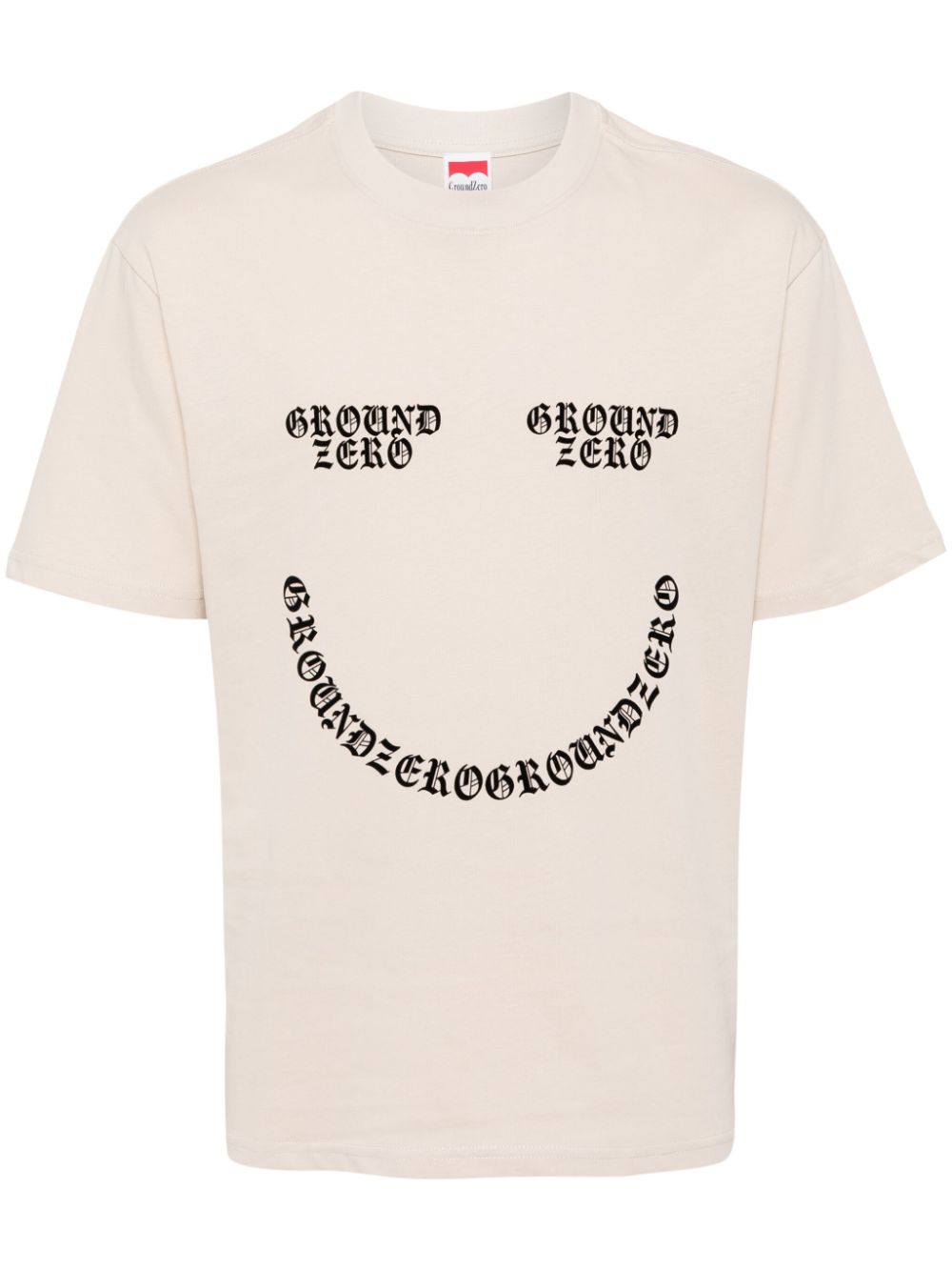 Ground Zero smile logo-print cotton T-shirt - Brown von Ground Zero