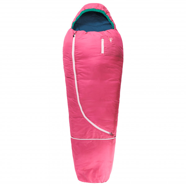 Grüezi Bag - Biopod Wolle Kids World Traveller - Kinderschlafsack Gr bis 170 cm Körpergröße - 140-190 x 65 x 45 cm blau;rosa von Grüezi Bag