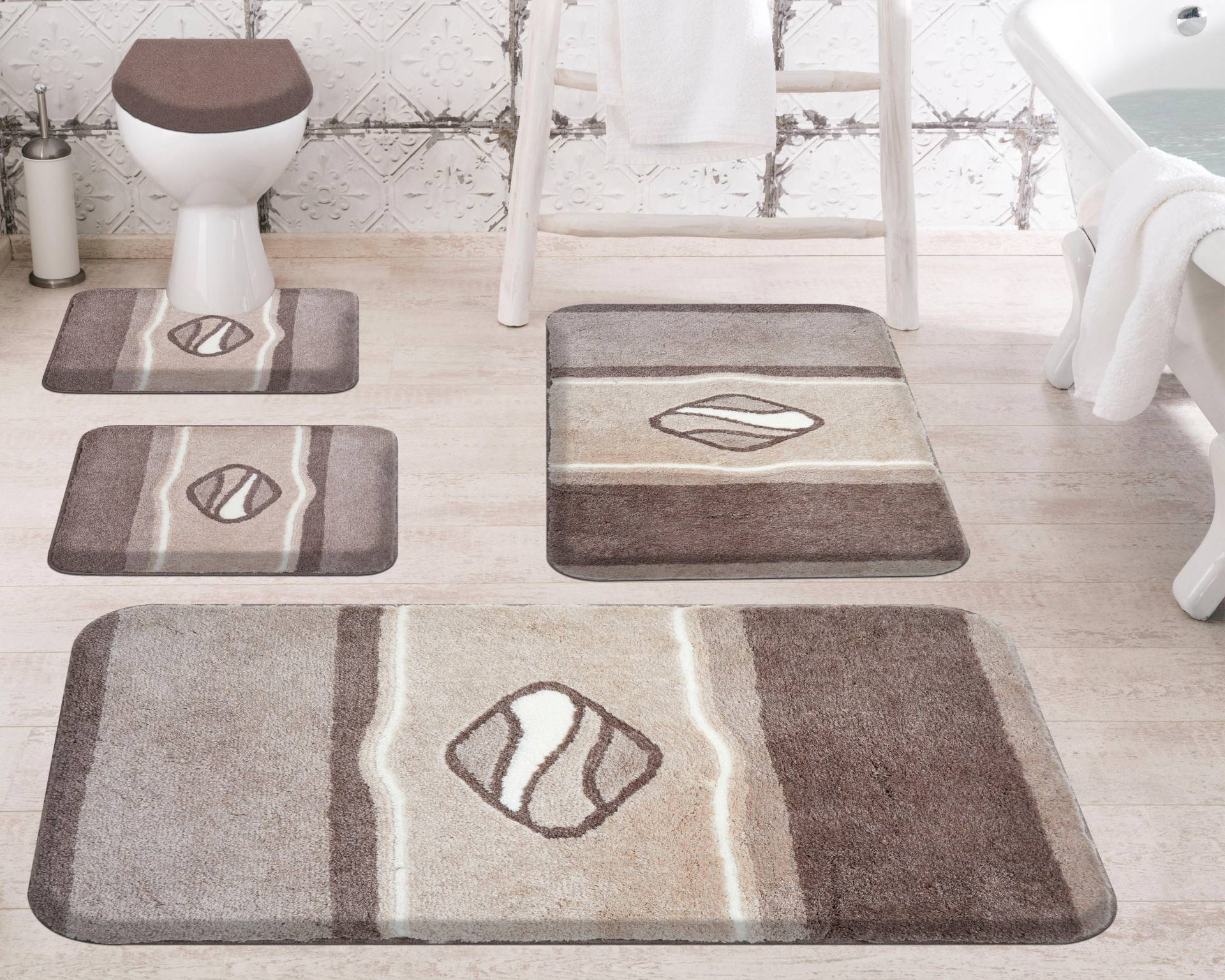 Grund Badematte »Jewel«, rutschhemmend beschichtet, fussbodenheizungsgeeignet, besonders dichter Flor, Badematten mit Streifen Grund Badematte »Jewel«, rutschhemmend beschichtet, fussbodenheizungsgeeignet, besonders dichter Flor, Badematten mit Streifen von Grund