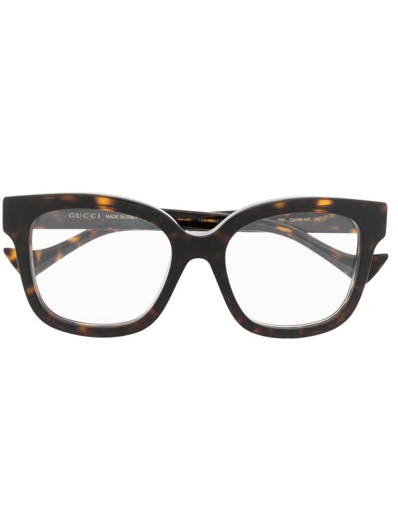 Gucci Eyewear D-frame tortoiseshell optical frame - Brown von Gucci Eyewear