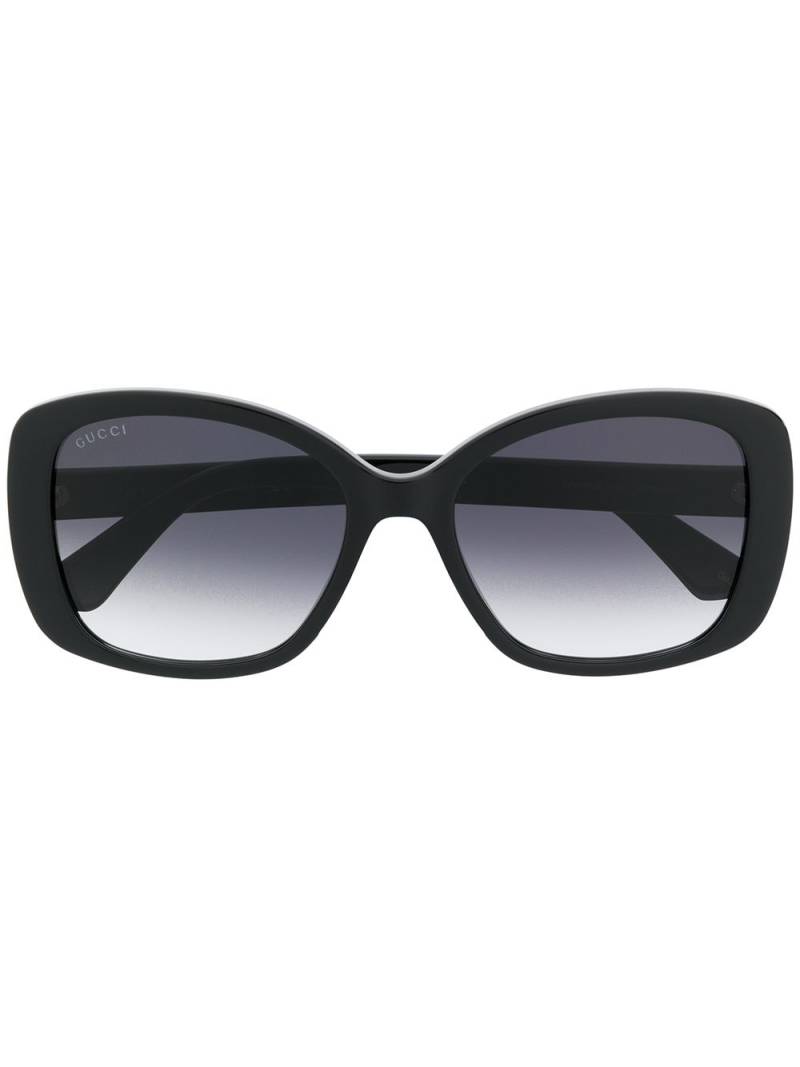 Gucci Eyewear Double G square-frame sunglasses - Black von Gucci Eyewear