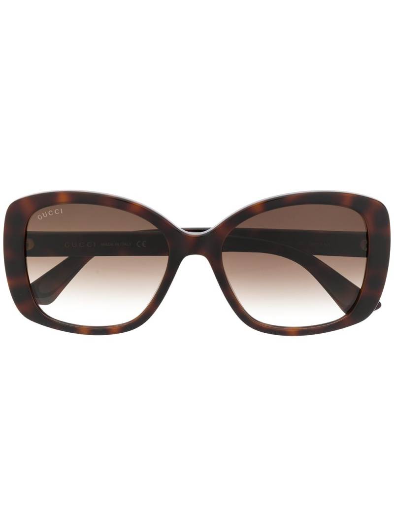 Gucci Eyewear Double G square-frame sunglasses - Brown von Gucci Eyewear