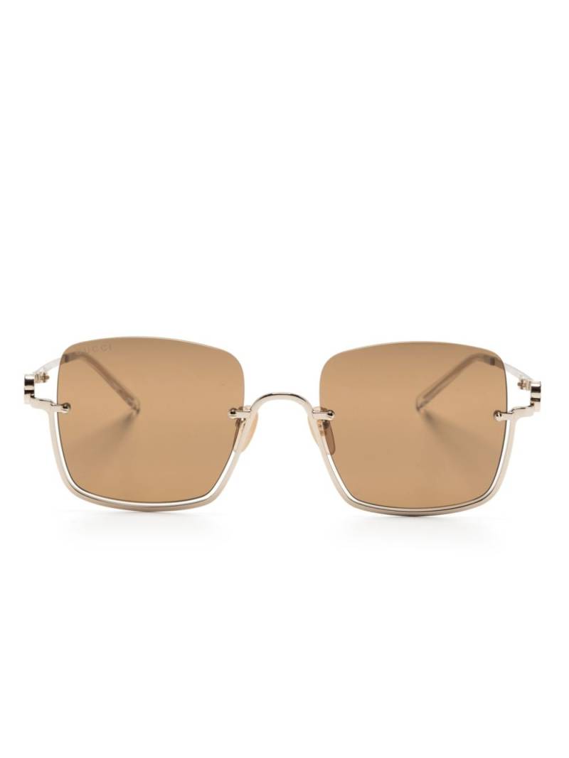 Gucci Eyewear Double G square-frame sunglasses - Gold von Gucci Eyewear