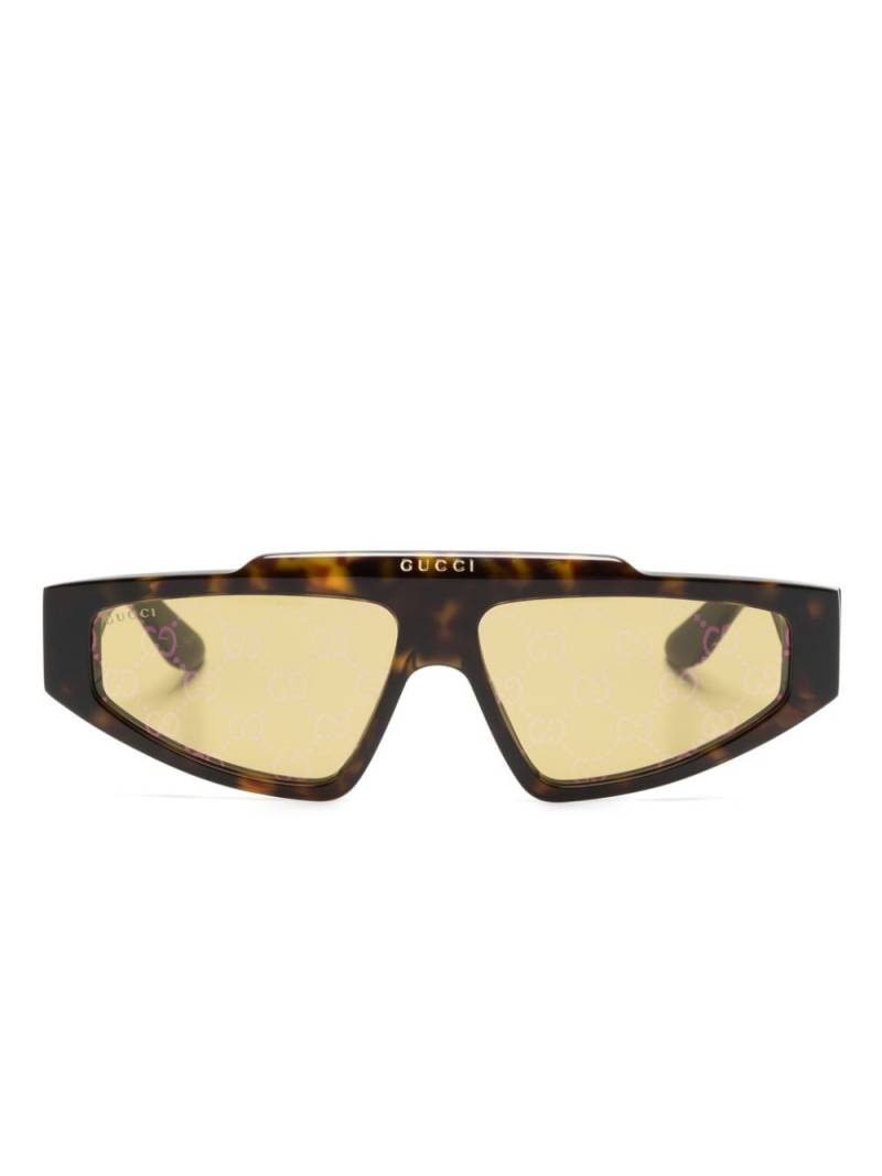 Gucci Eyewear GG-supreme geometric-frame sunglasses - Yellow von Gucci Eyewear