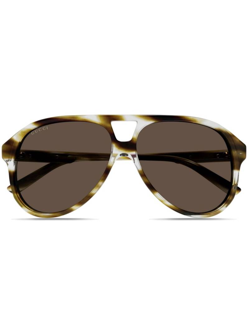 Gucci Eyewear Interlocking G pilot-frame sunglasses - Brown von Gucci Eyewear