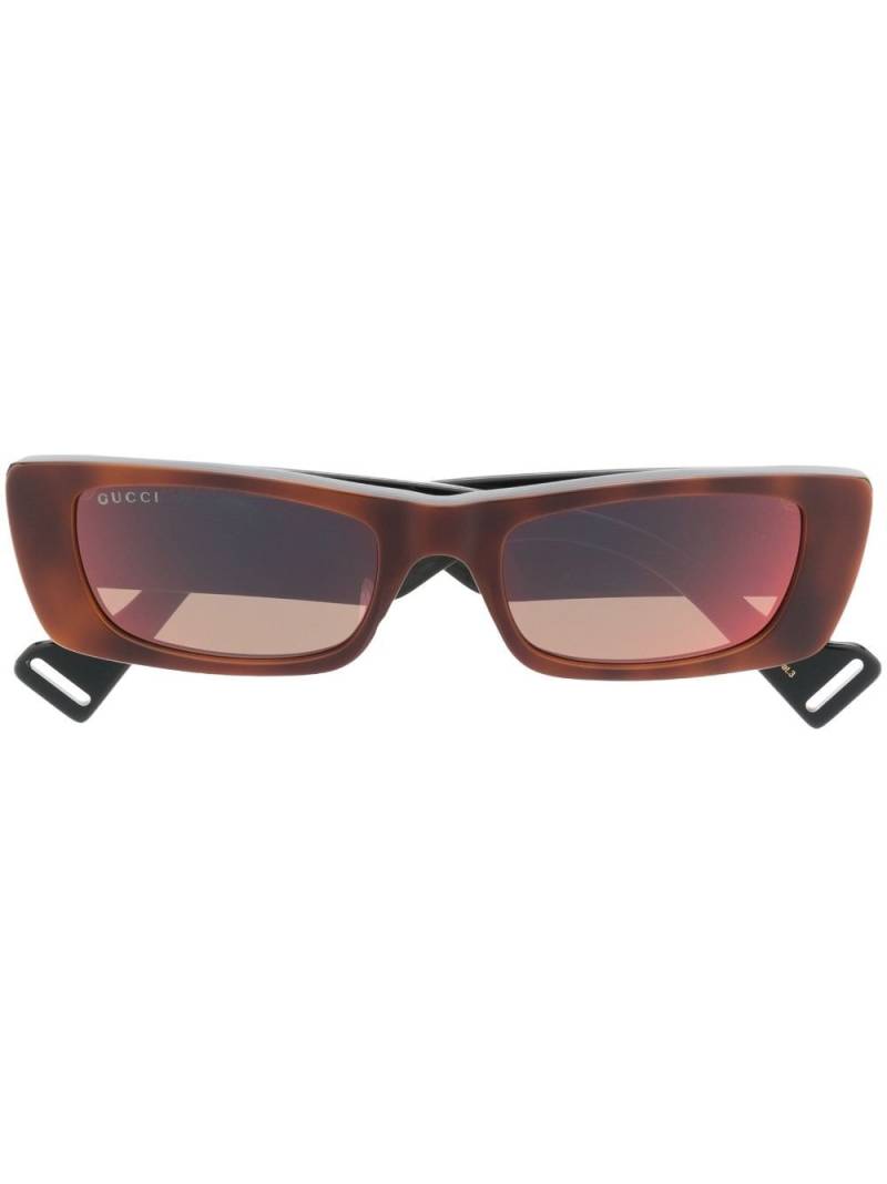 Gucci Eyewear Interlocking G rectangle-frame sunglasses - Brown von Gucci Eyewear