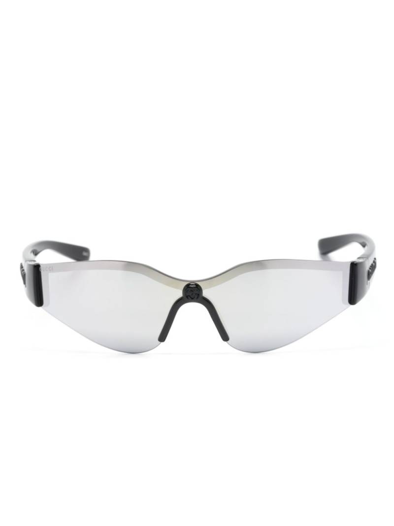 Gucci Eyewear Interlocking G shield-frame sunglasses - Black von Gucci Eyewear