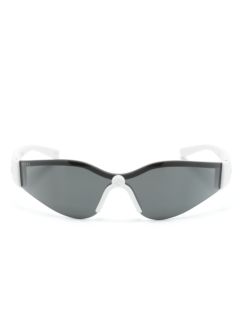 Gucci Eyewear Interlocking G shield-frame sunglasses - White von Gucci Eyewear