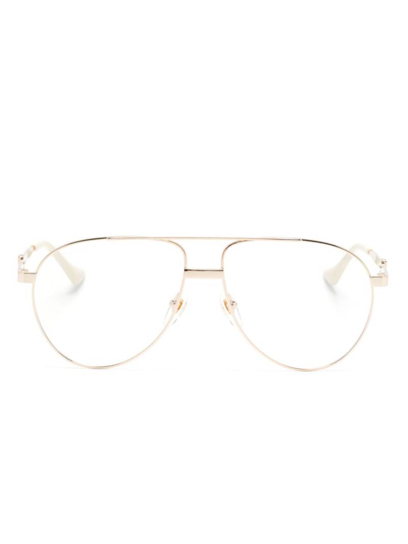 Gucci Eyewear enamel-Web pilot-frame sunglasses - Gold von Gucci Eyewear