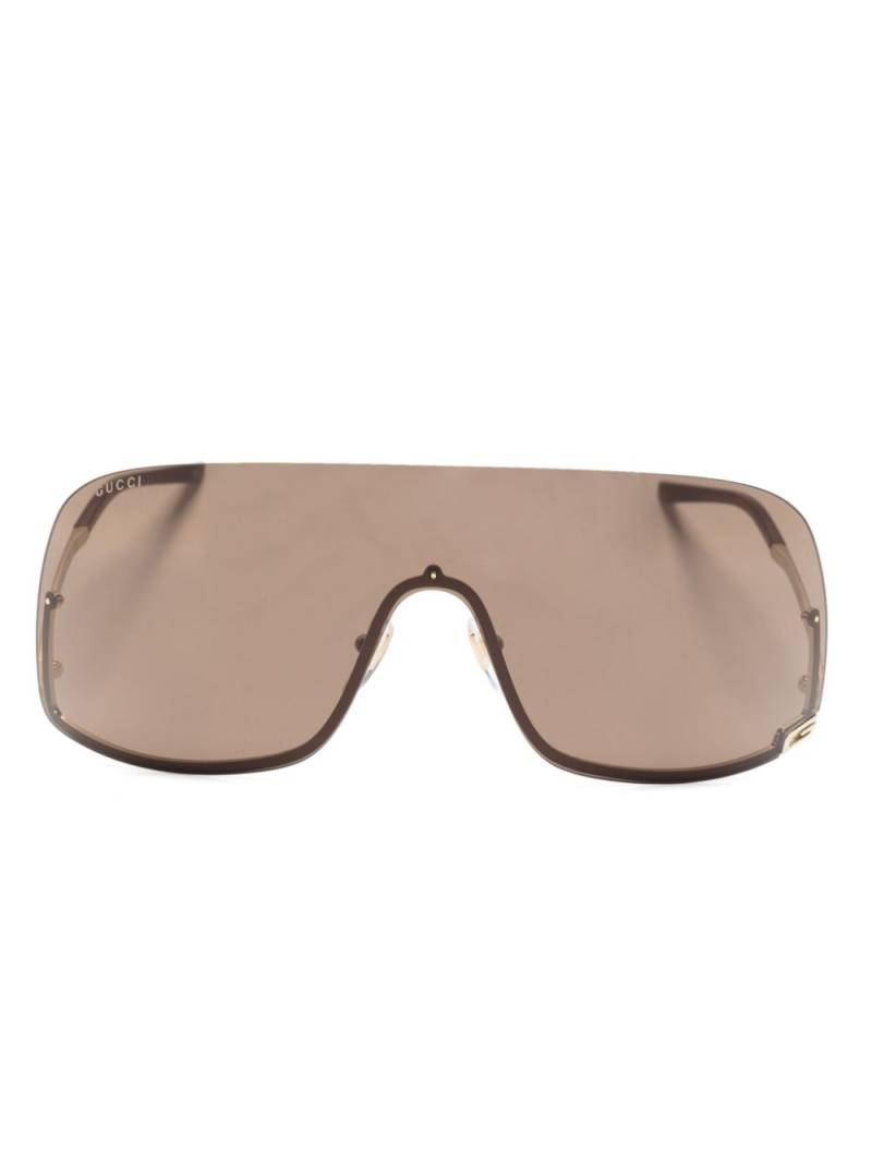 Gucci Eyewear Square-G-motif shield-frame sunglasses - Gold von Gucci Eyewear