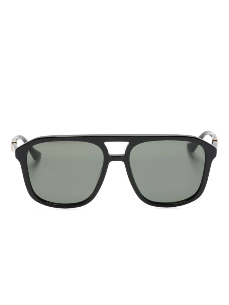 Gucci Eyewear Web-detailed navigator-frame sunglasses - Black von Gucci Eyewear