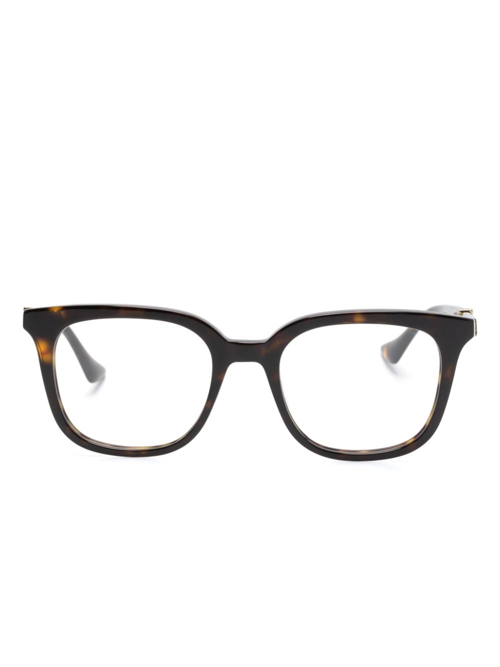 Gucci Eyewear Web-stripe square-frame glasses - Brown von Gucci Eyewear