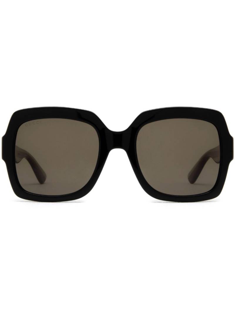 Gucci Eyewear Web-stripe square-frame sunglasses - Black von Gucci Eyewear