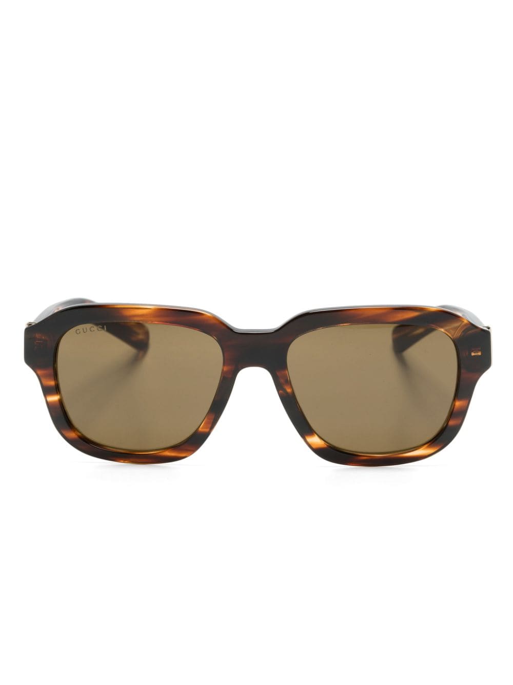 Gucci Eyewear abstract-effect square-frame sunglasses - Brown von Gucci Eyewear