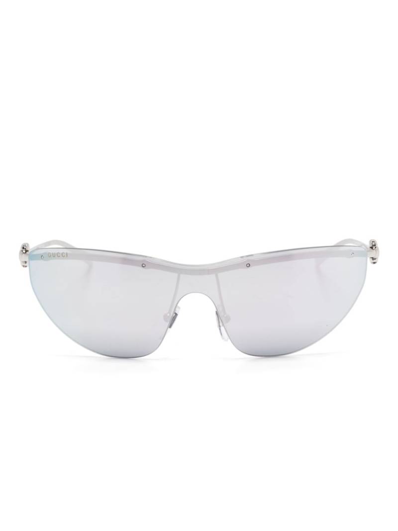 Gucci Eyewear biker-frame sunglasses - Silver von Gucci Eyewear