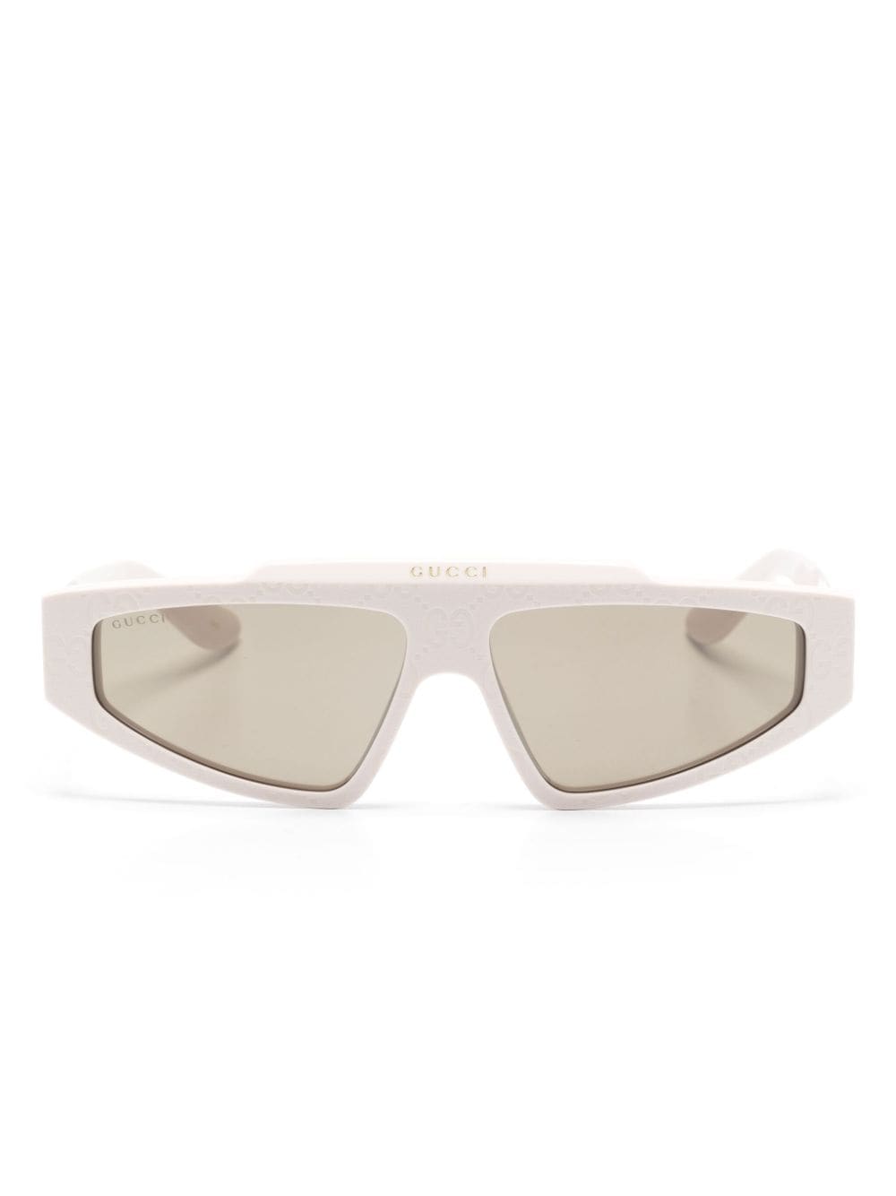 Gucci Eyewear biker-style frame sunglasses - White von Gucci Eyewear