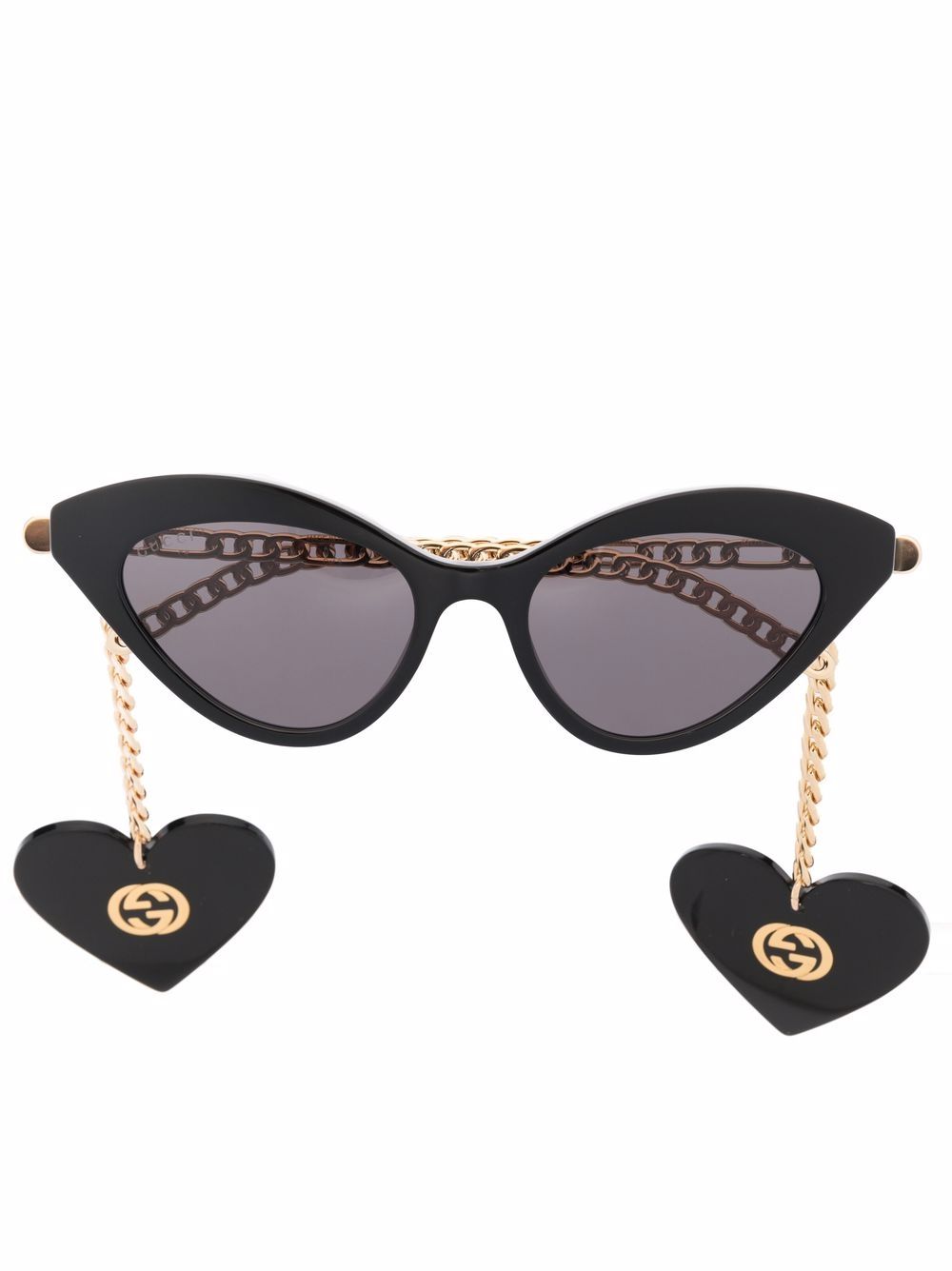 Gucci Eyewear cat-eye frame chain sunglasses - Black von Gucci Eyewear