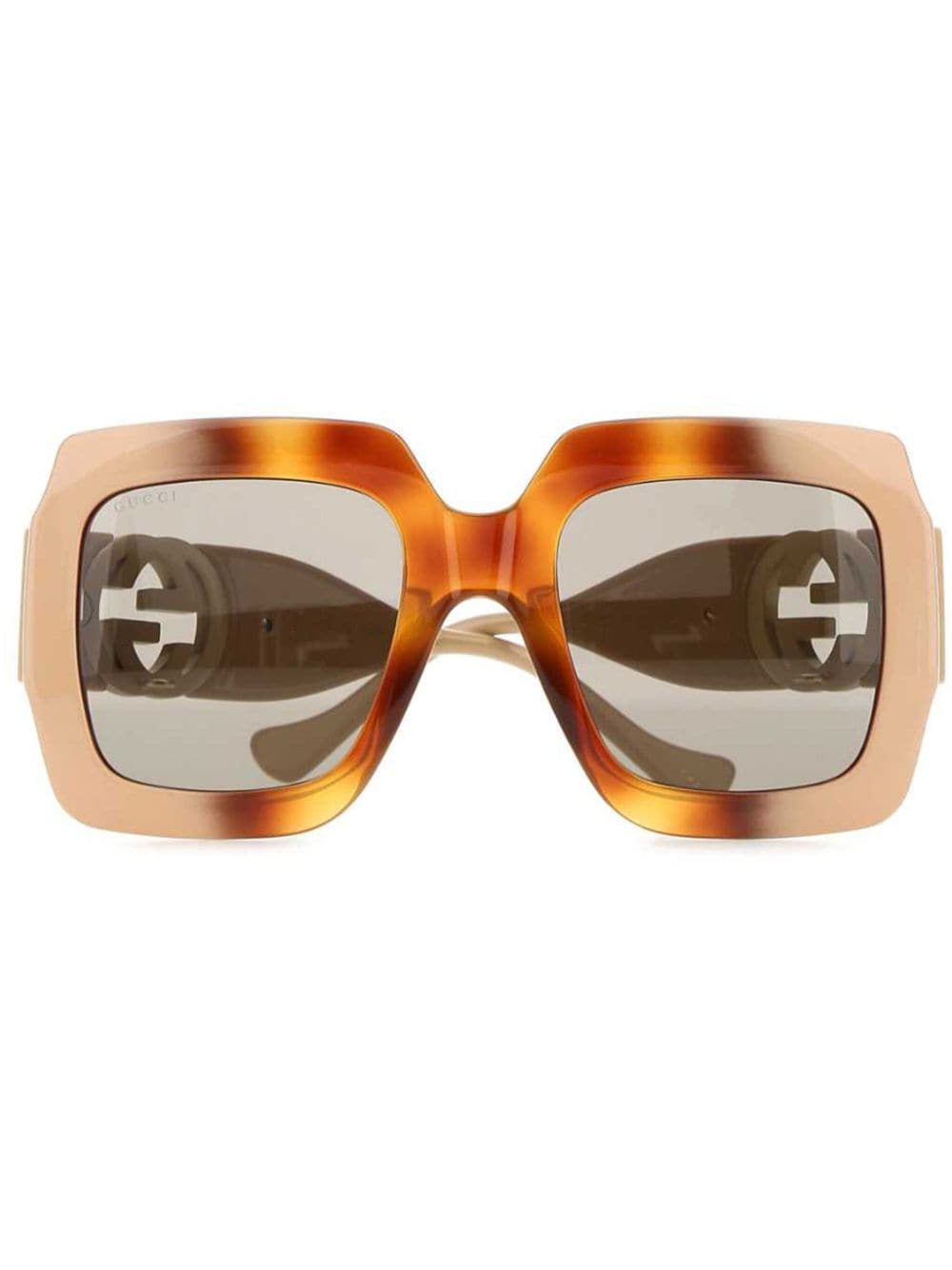 Gucci Eyewear chain-strap square sunglasses - Brown von Gucci Eyewear