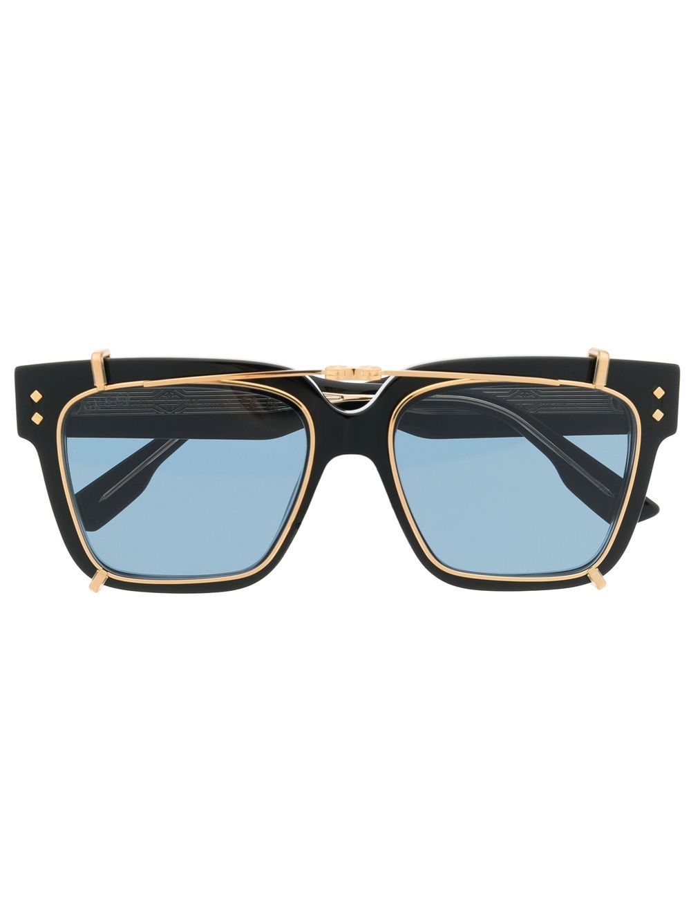 Gucci Eyewear clip-on square-frame sunglasses - Black von Gucci Eyewear