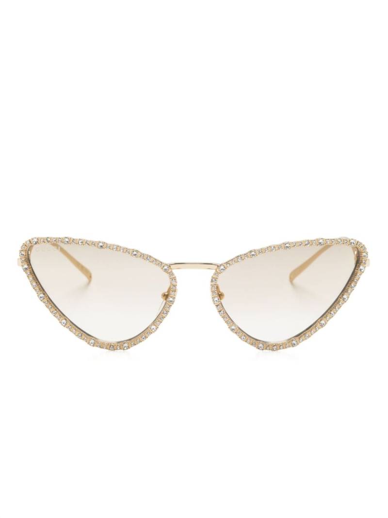 Gucci Eyewear crystal-embellished cat-eye sunglasses - Gold von Gucci Eyewear