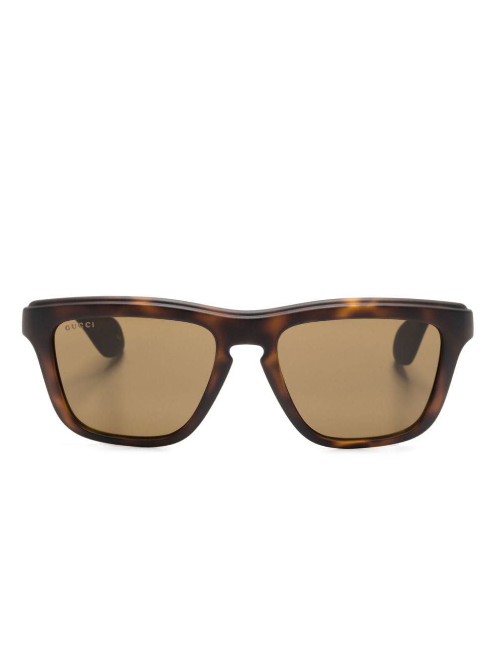 Gucci Eyewear cut-out logo rectangle-frame sunglasses - Brown von Gucci Eyewear