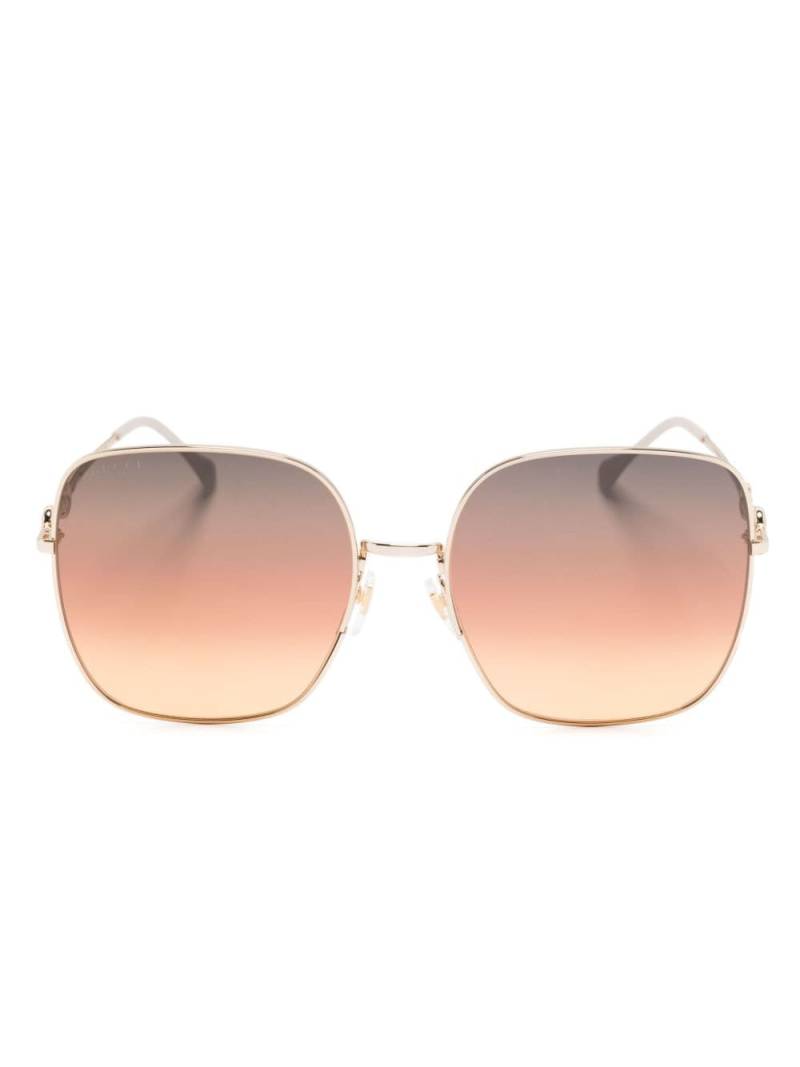 Gucci Eyewear Horsebit oversize-frame sunglasses - Gold von Gucci Eyewear