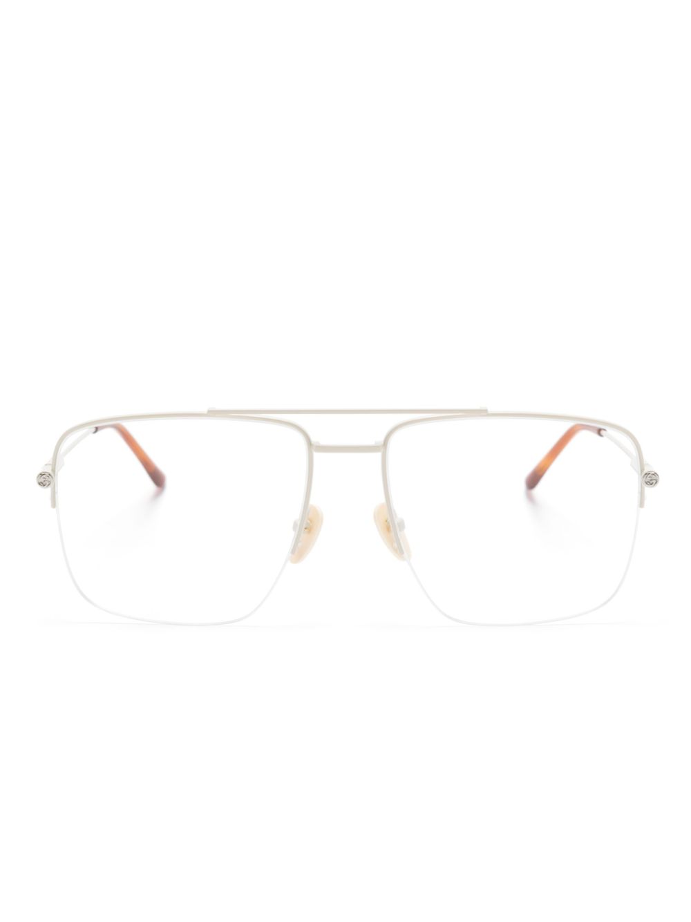 Gucci Eyewear logo-charm square-frame glasses - White von Gucci Eyewear