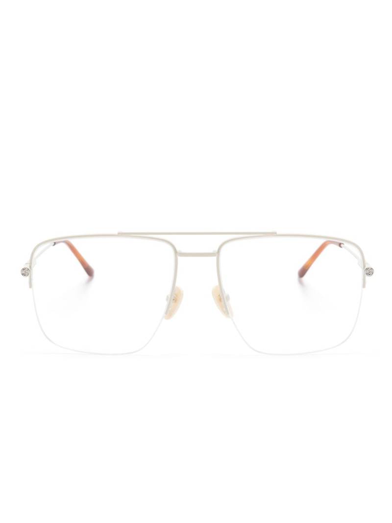 Gucci Eyewear logo-charm square-frame glasses - White von Gucci Eyewear