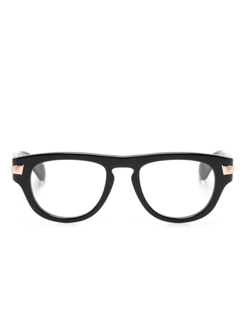 Gucci Eyewear logo-engraved geometric-frame glasses - Black von Gucci Eyewear