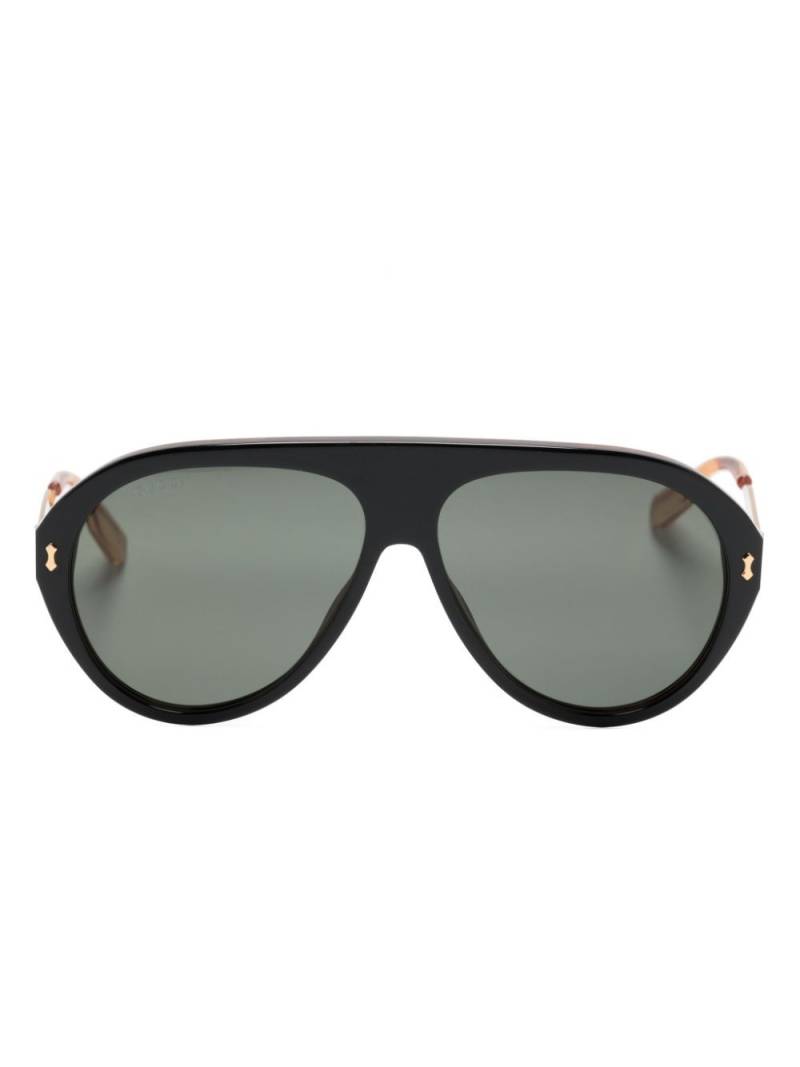 Gucci Eyewear logo-engraved navigator-frame sunglasses - Black von Gucci Eyewear