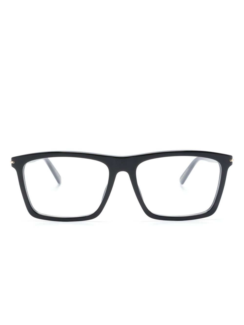 Gucci Eyewear logo engraved rectangle-frame glasses - Black von Gucci Eyewear