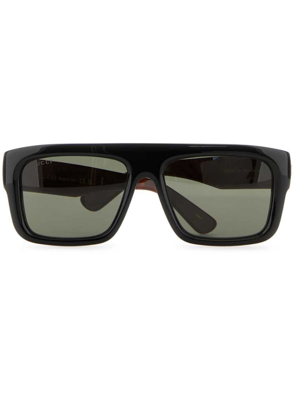 Gucci Eyewear logo-engraved rectangle-frame sunglasses - Black von Gucci Eyewear