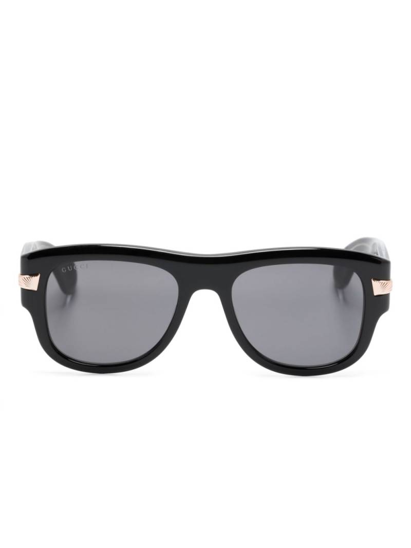 Gucci Eyewear logo-engraved square-frame glasses - Black von Gucci Eyewear