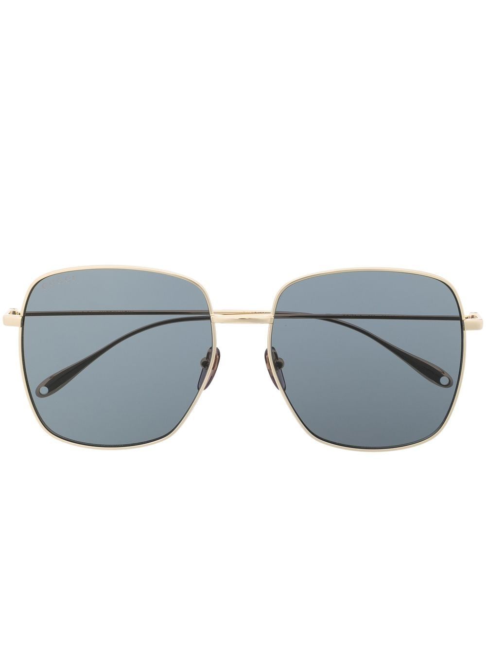 Gucci Eyewear logo-engraved square-frame sunglasses - Gold von Gucci Eyewear