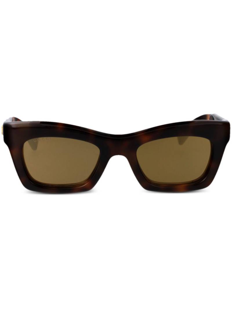 Gucci Eyewear logo-lettering sunglasses - Brown von Gucci Eyewear