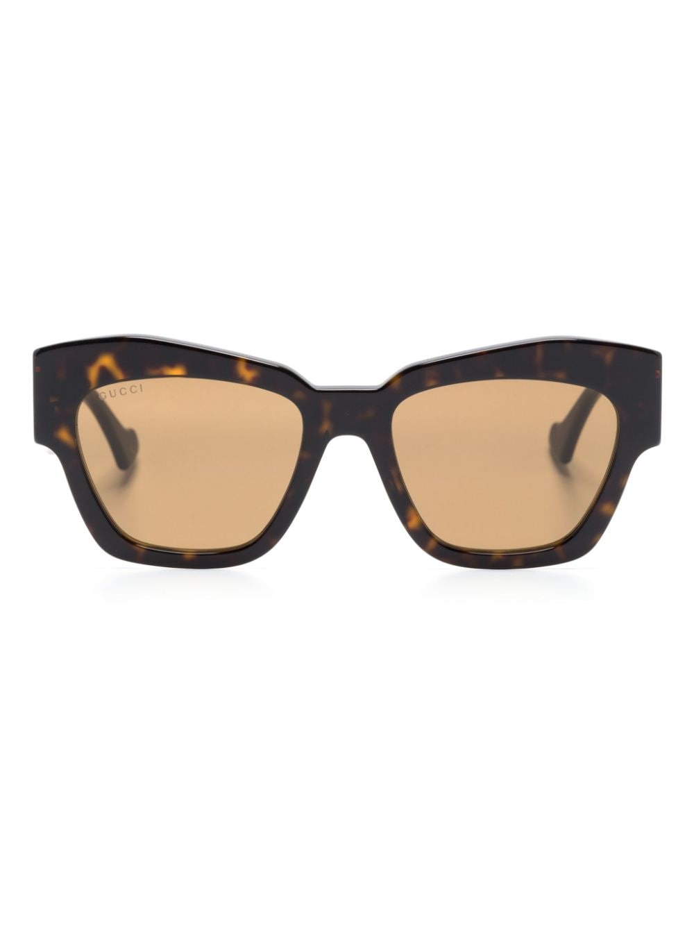 Gucci Eyewear logo-plaque oversize-frame sunglasses - Brown von Gucci Eyewear