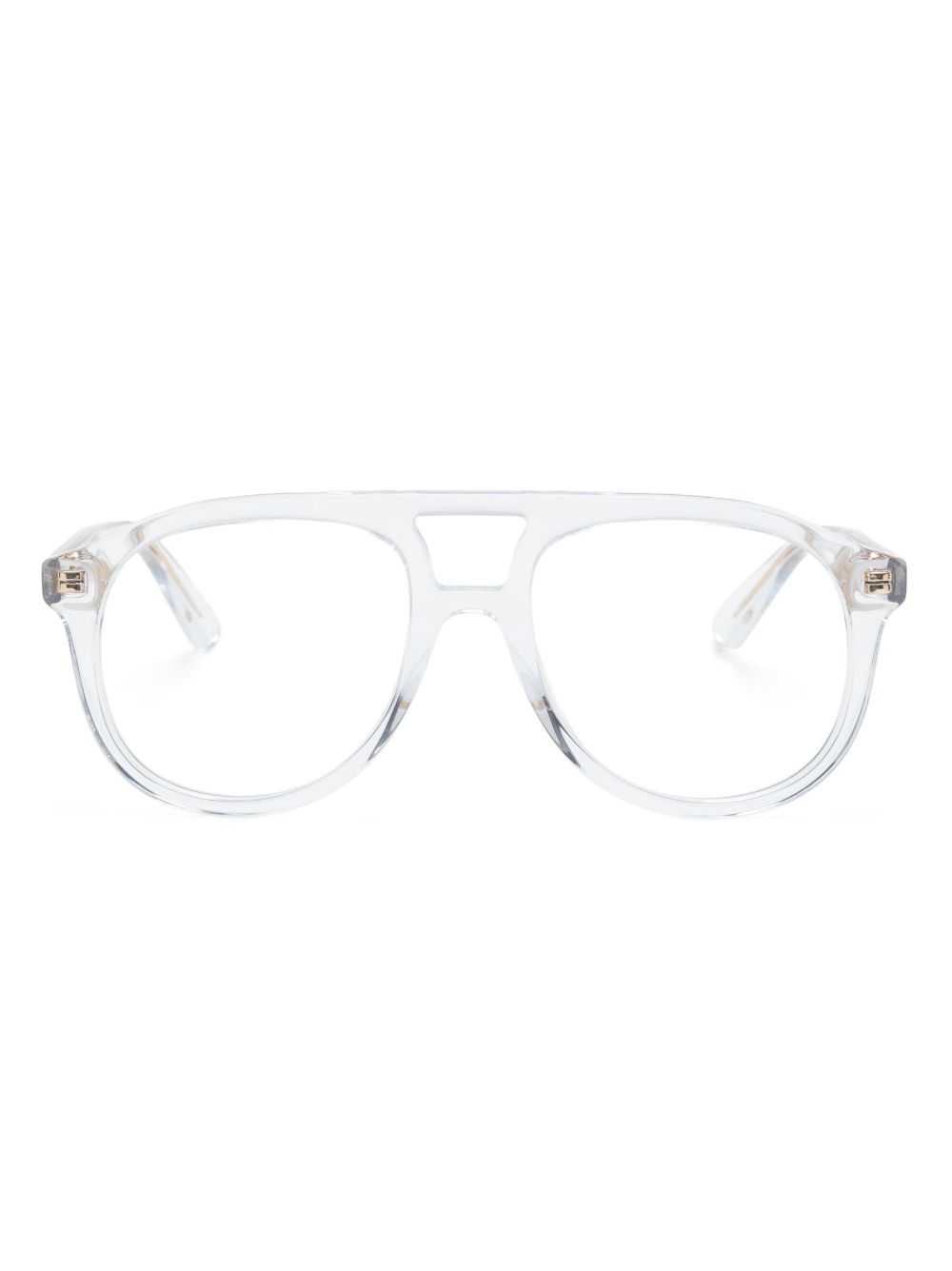 Gucci Eyewear logo-plaque pilot-frame glasses - Neutrals von Gucci Eyewear